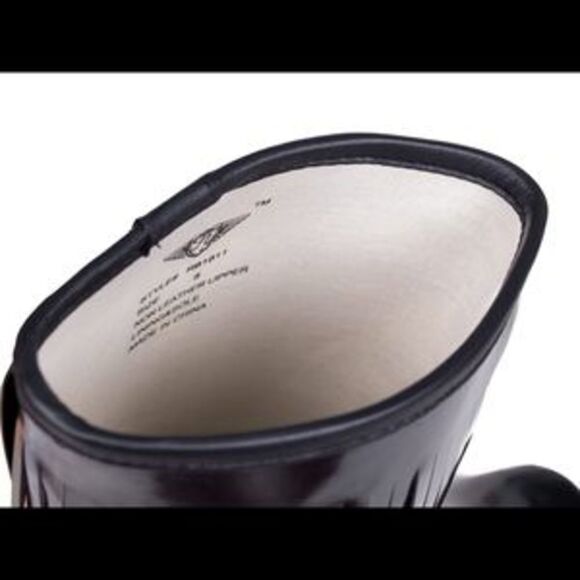 Women Rubber Rain Boots /w Wedge Heels & Tassels Rainboots - Picture 2 of 4